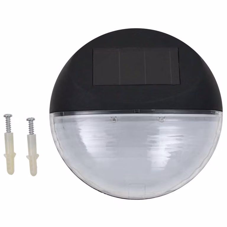 vidaXL Solarne kinkiety ogrodowe LED 24 szt. Okrągłe, czarne