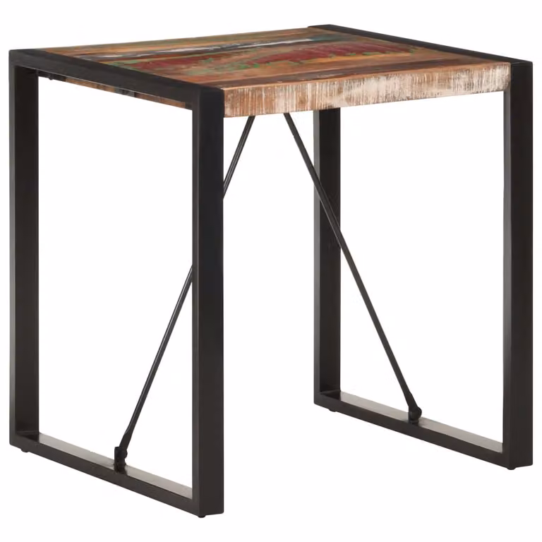 The Living Store Stół do jadalni 70x70x75 cm Lite drewno z recyklingu