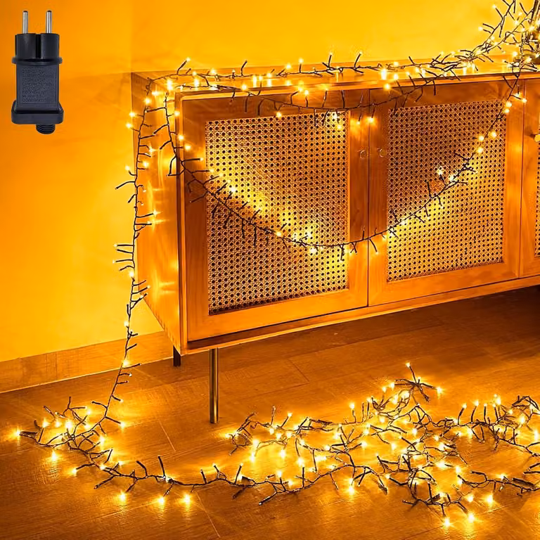 Światełka zewnętrzne - zestaw światełek kaskadowych - dekoracja oświetleniem ogrodu - 8 trybów świecenia - 12 metrów, 600 diod LED - ciepła biel