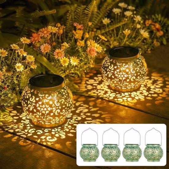 Lampy słoneczne do outdoor 4 sztuk - orientalny design - 15 lumenów - ciepłe, białe światło do atmosfery oświetleniowej - Vemera