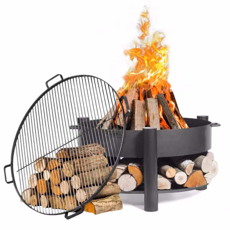 Miska ogniowa MONTANA Ø80 cm + duży ruszt grillowy Ø80 cm Miejsce do grillowania Miejsce na ognisko Ogród