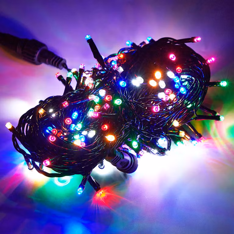 20M 156LEDs LED Fairy Lights Kolorowe, wodoodporne lampki choinkowe IP44 do dekoracji wnętrz, ogrodów, choinek, przyjęć weselnych (czarny kabel, tryb stałego światła)