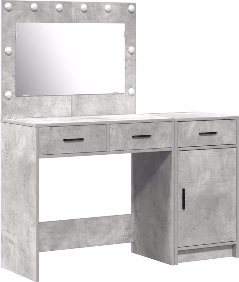 Toaletka z szufladą 2 pcs Szary Materiał drewnopochodny