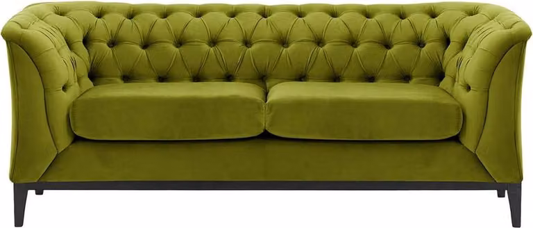 Sofa dwuosobowa Chesterfield Modern Wood-Velluto 20-czarny