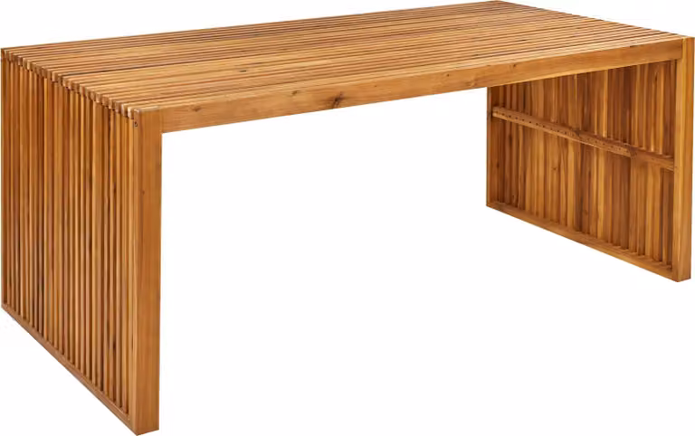 BELIANI Stół do jadalni ogrodu jasnobrązowy akacjowe 180 x 90 cm 6 osobowy nowoczesny rustykalny