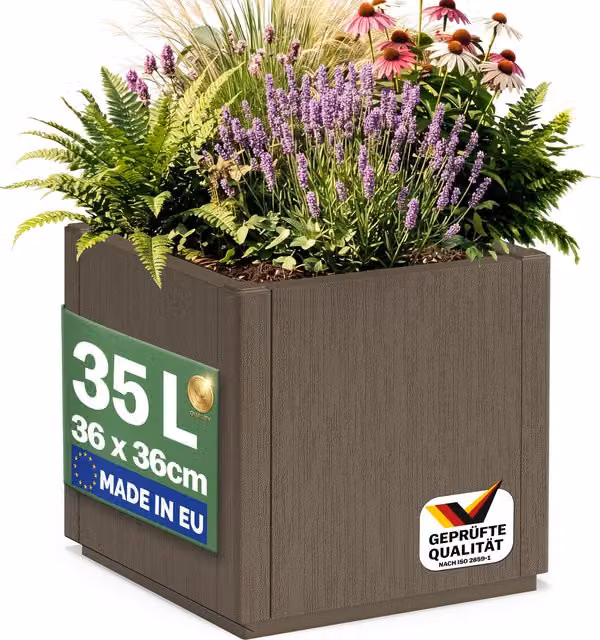 Donica Casaria® brązowa z tworzywa sztucznego, W x S x G: 35 x 36 x 36 cm