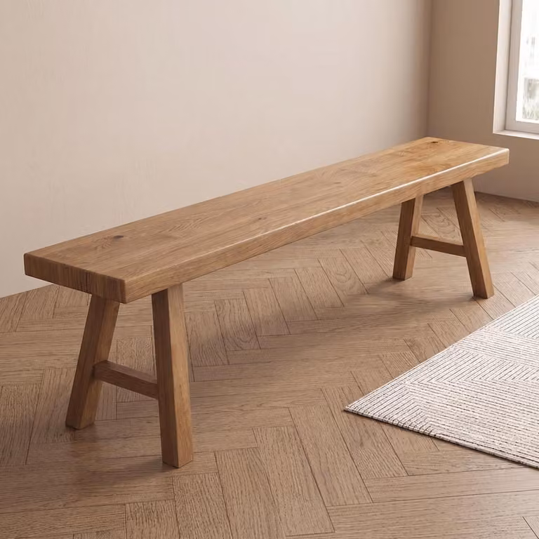Ławka ogrodowa z litego drewna, orzech, styl wiejski, wymiary: 100x26x45 cm