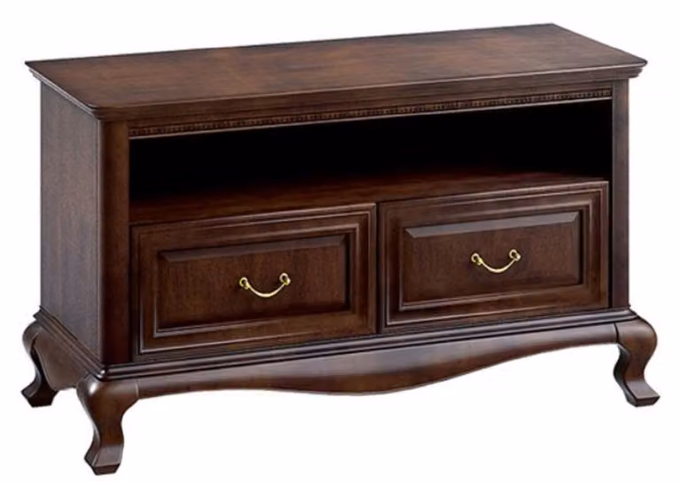 Casa Padrino secesyjny kredens ciemnobrązowy 115,6 x 45,6 x wys. 68,2 cm - Szafka TV z 2 szufladami - Meble do salonu