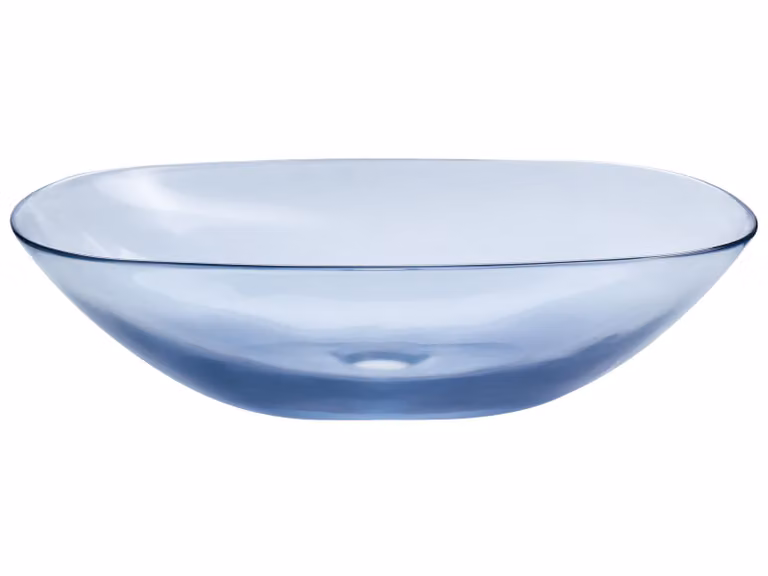 BELIANI Umywalka łazienkowa nablatowa niebieska półprzezroczysta z konglomeratu 54 x 36 cm