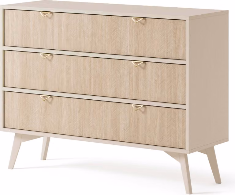 FURNLUX Komoda Forest Beige 106cm / Kolor główny: beżowy / Wymiary: 106 x 80 x 38 cm