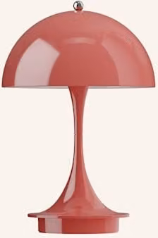 Lampa stołowa Louis Poulsen Panthella 160 Portable w kolorze pomarańczowym z oświetleniem LED i akumulatorem