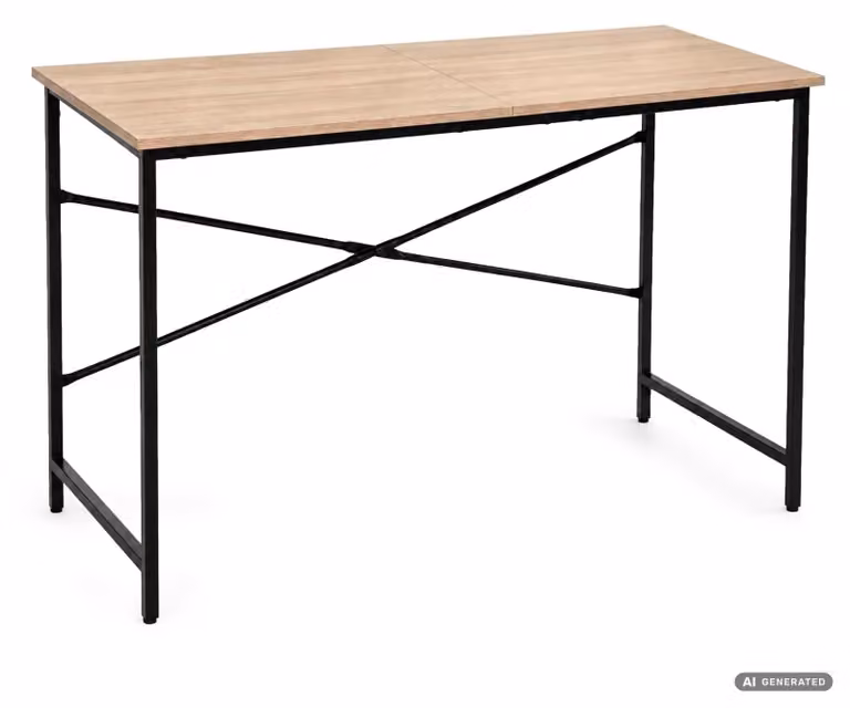 Biurko komputerowe SIMPLE Dąb Sonoma 120 cm czarny stelaż styl industrialny 120x50x75 cm