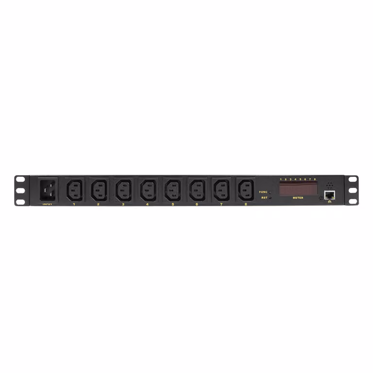 LogiLink PDU8P01, Monitorowany, 1U, Czarny, 8 x gniazdo sieciowe, C13 panel, C20 panel