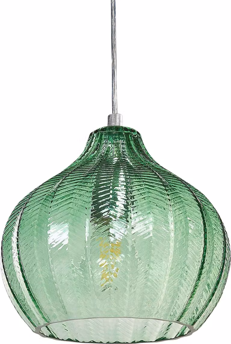 BELIANI Lampa wisząca szklany klosz oświetlenie do salonu jadalni retro