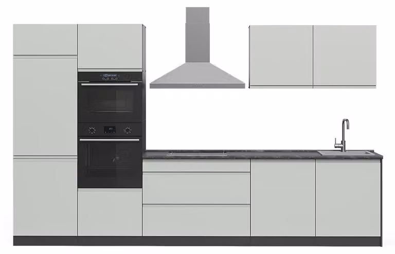 Aneks kuchenny Vicco R-Line Pastelowa zieleń/Antracyt 340 cm blat roboczy Satyna, Model 70593