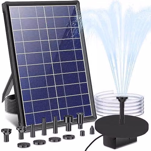 Pompa solarna do stawu 7 5W fontanna ogrodowa 300L/H zestaw 10 dysz