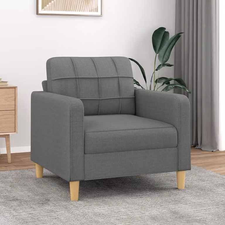 Maison Exclusive - Fotel tapicerowany, ciemnoszary, 60 cm, tkanina