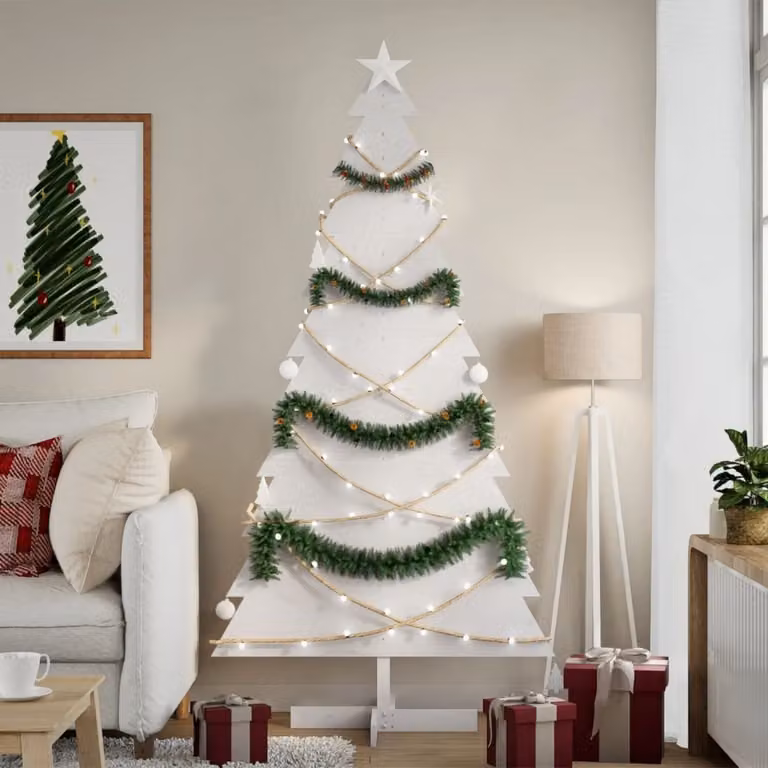 Maison Exclusive – choinka do dekoracji, biała, 180 cm, lite drewno sosnowe
