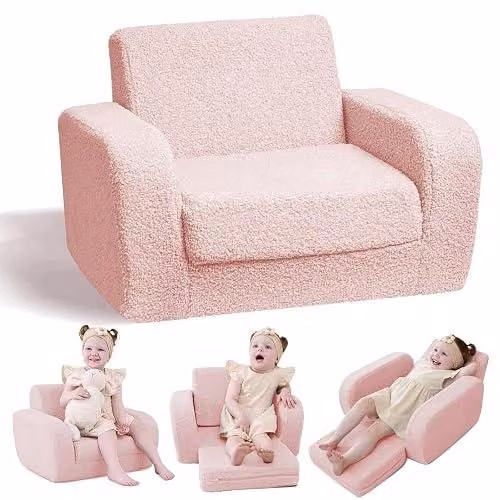 Sofa dla dzieci 3 w 1 składana fotelik pluszowy do spania od roku