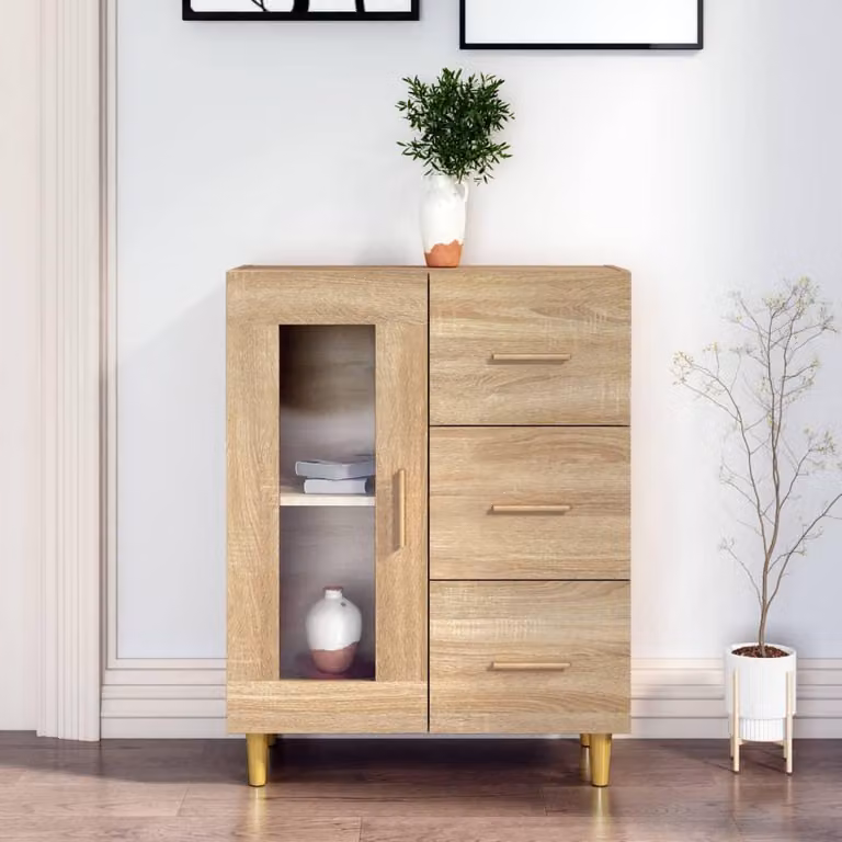 vidaXL Kredens dąb sonoma 69,5x34x90 cm Materiał drewnopochodny