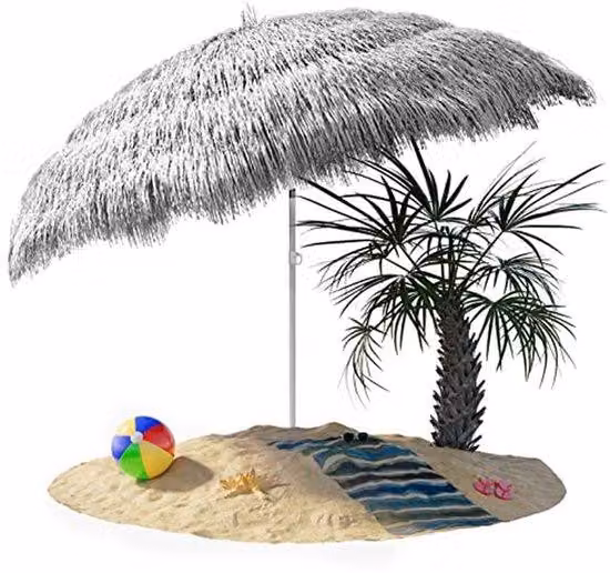 Parasol plażowy Rond - Osłona przeciwsłoneczna na balkon - Letnia ochrona - Regulowany kąt nachylenia i wysokość - Szerokość 160 cm - Jasnoszary