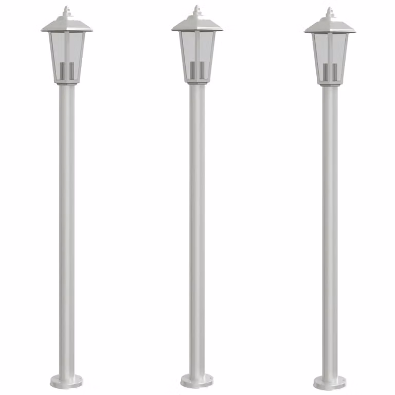 vidaXL Oświetlenie ścieżki 3 szt. srebrne 120 cm stal nierdzewna
