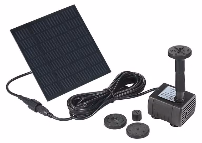 Fontanna ogrodowa solarna - Pompa do oczka wodnego - 170 l/h - Panel polikrystaliczny - Zasilanie solarne