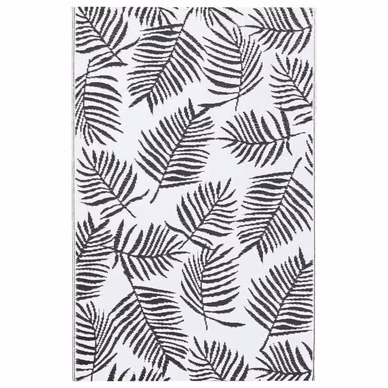 vidaXL Dywanik zewnętrzny ARAKIL biało-czarny 120x180 cm PP