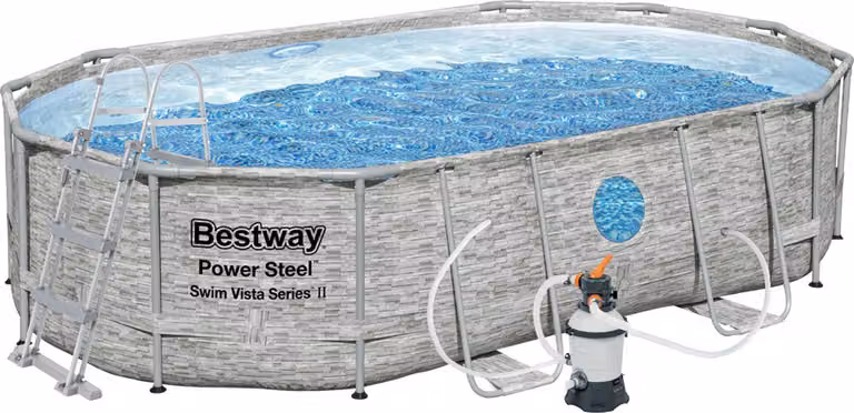 Bestway Power Steel 56946, 10949 l, Basen ramowy, Dorosły/dziecko, Drabina, Brązowy, 64,7 kg