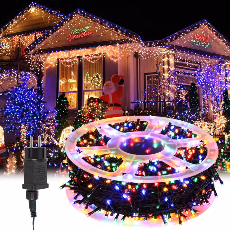 Jayseuw 10M LED Fairy Lights 100LEDs 8 trybów z funkcją pamięci, Christmas Party Garden Operation Twinkling Star Effect Dekoracja kolorowa