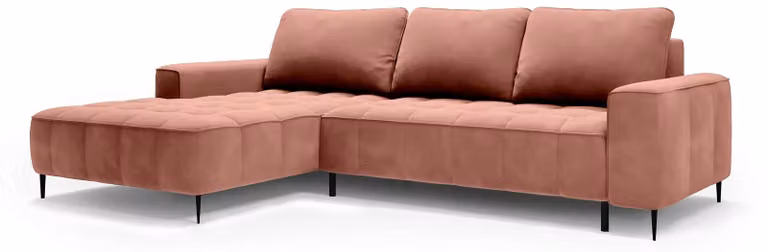 Sofa narożna Francessco w kolorze pudrowego różu