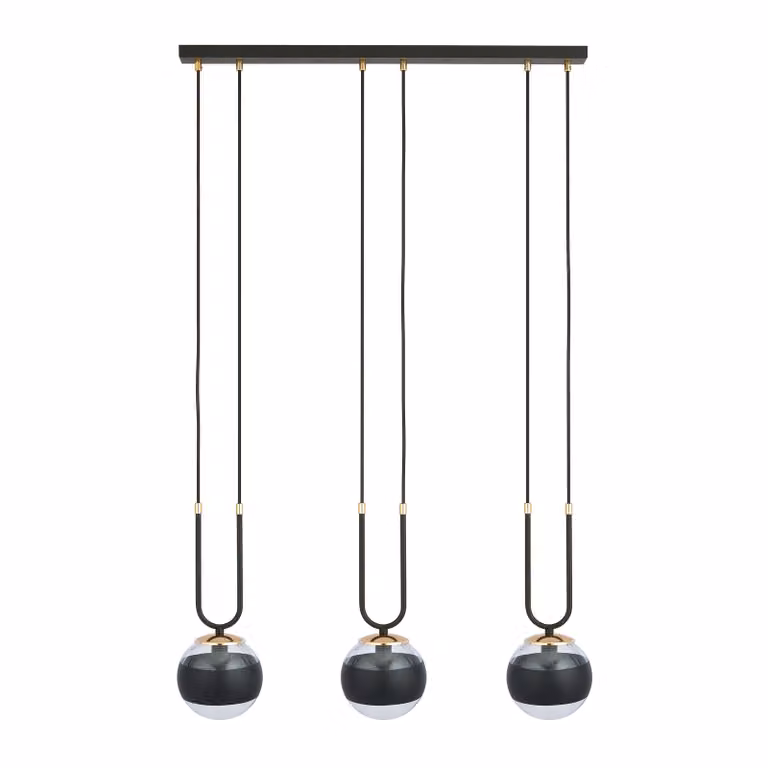 Żyrandol Emibig 3xE14 40W GLAM 3 BLACK/STRIPE 1113/3
