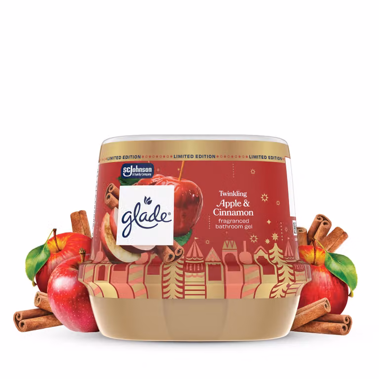 Świąteczny zimowy Glade® Zapachowy żel do łazienki - Twinkling Apple&Cinnamon 180 g