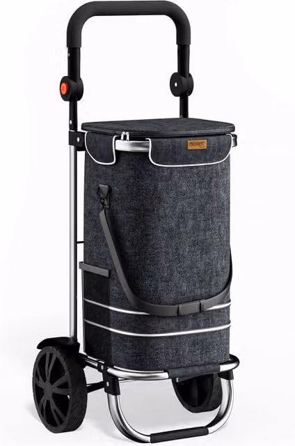 Wózek na zakupy MONZANA metalowy kolor czarny Szerokość: 31 cm, Głębokość: 24 cm, Wysokość: 54 cm