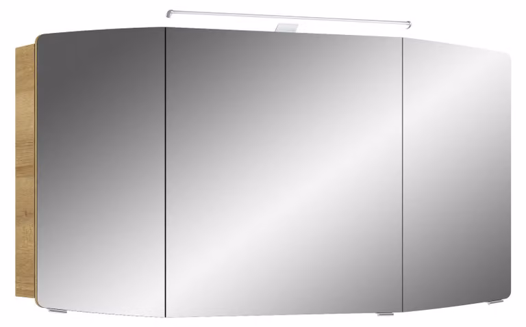 PELIPAL Cassca Sprint – meble łazienkowe, szafka z lustrem, oświetlenie LED, dąb Riviera w układzie poprzecznym, szer. 120 cm