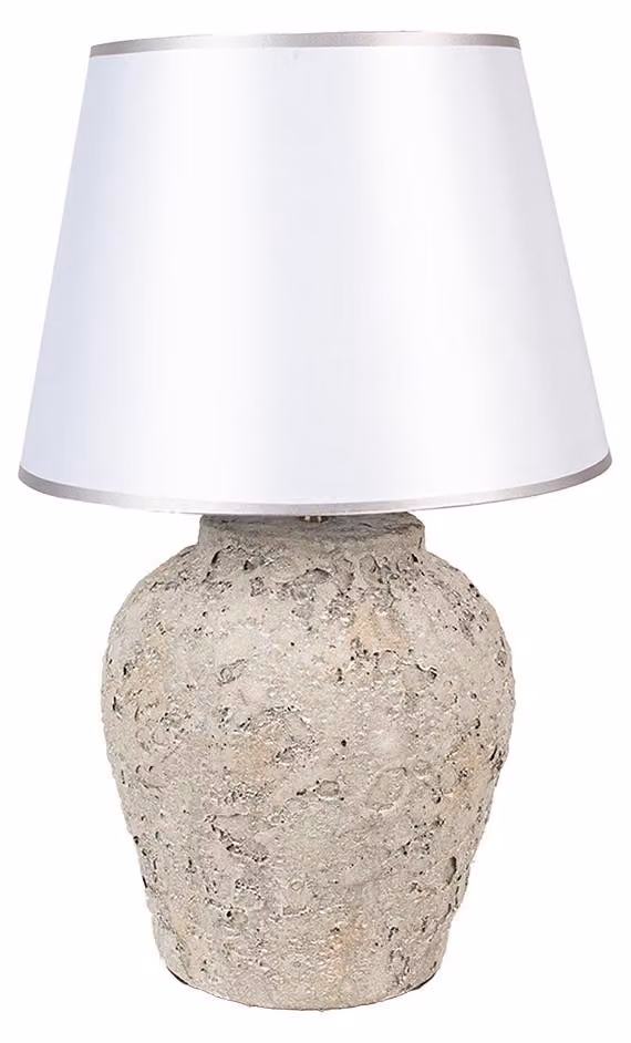 Lampa stołowa Clayre & Eef Ø 35x59 cm szara terakota