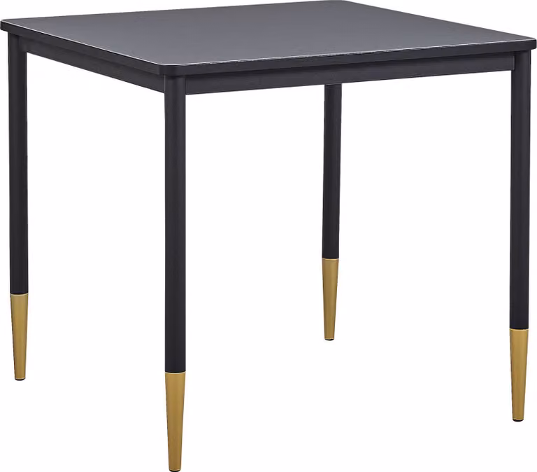 BELIANI Stół do jadalni czarny blat z płyty MDF 80 x 80 cm metalowe nogi stół kuchenny w stylu glamour