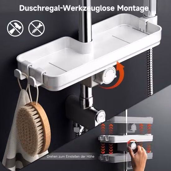 FastShopping - Prysznicowy system z ważności Chrome 25x25 cm - Duszny deszcz z 3 typów Ray - Prysznic z Brass Converter na prysznic bez ramion