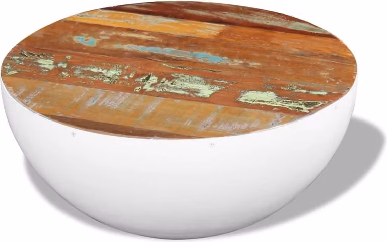 vidaXL Stolik kawowy półkula stare drewno 60x60x30 cm - Stolik kawowy - Stoliki kawowe - Drewniany stolik kawowy - Drewniane stoliki kawowe
