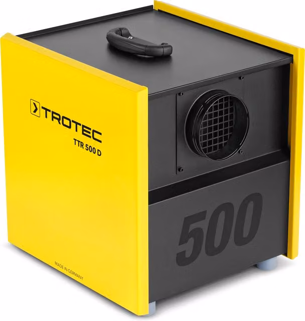Adsorpcyjny osuszacz powietrza Trotec TTR 500 D w kolorze żółtym wykonany z metalu