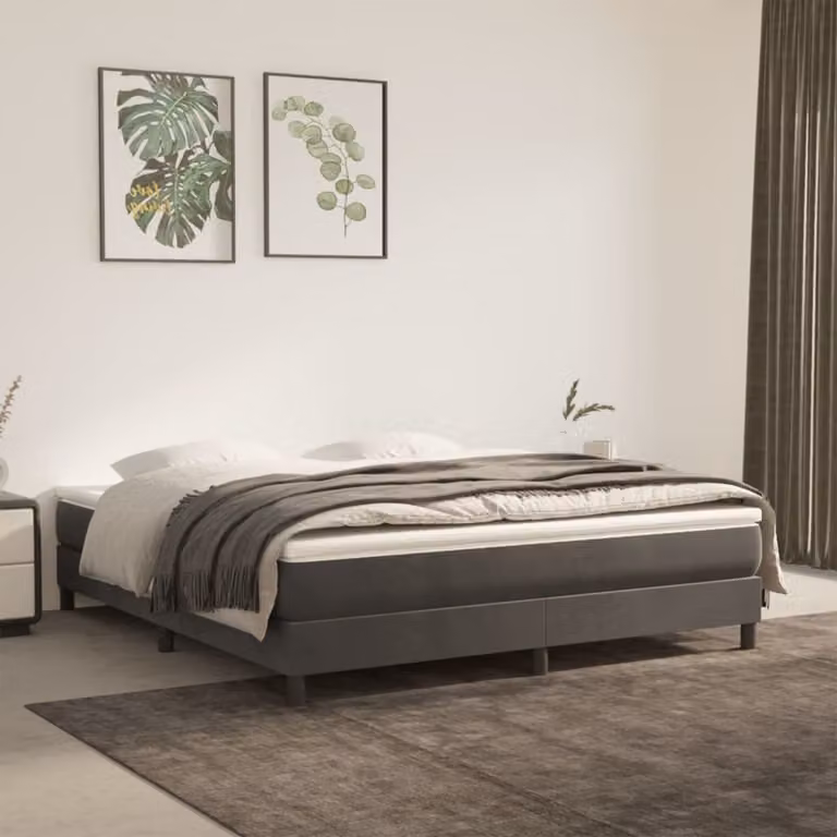 vidaXL Kieszeniowy materac sprężynowy ciemnoszary 160x200x20 cm aksamitny - Kieszeniowy materac sprężynowy - Kieszeniowy materac sprężynowy - Materac - Meble do sypialni