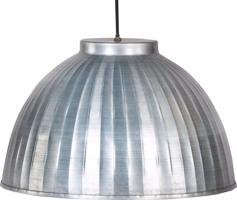 Cynkowa lampa wisząca z rowkami ⌀ 46 cm - industrialny wygląd