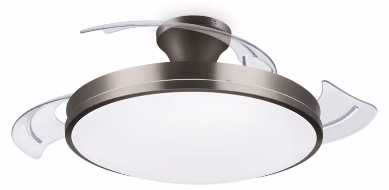 Philips Wentylator sufitowy Atlas 28+35 W, Nikiel, Metal, Plastik, IP20, I, Sypialnia, Jadalnia, Kuchnia, Salon, Biuro, 220-240 V