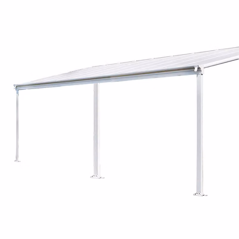 HOME DELUXE - zadaszenie tarasowe SOLIS - biały - szer./gł./wys.: 557 / 564 x 303 / 300 x 278 / 226 cm - w komplecie podwójne ścianki, materiał montażowy I Wiata pawilonowa Pergola