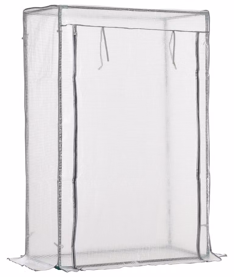 Płaska, biała skrzynka na rośliny, idealna na balkon i do małego ogrodu. Wymiary: 50 x 101 x 150 cm