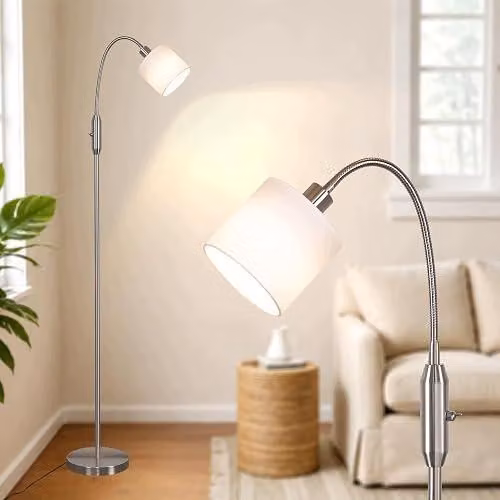Lampa podłogowa łukowa czarna do czytania salon vintage retro E14