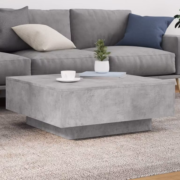 Maison Exclusive – stolik kawowy w kolorze szarym betonowym 80 x 80 x 31 cm, materiał drewnopochodny