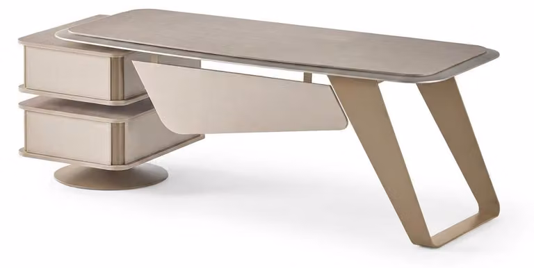 Biurko do biura, nowoczesny styl, beżowy design, minimalizm