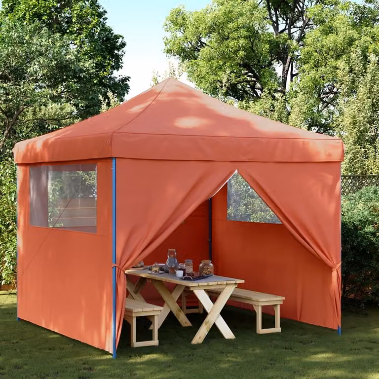 Maison Exclusive – składany namiot imprezowy typu pop-up z 4 ściankami bocznymi w kolorze terakoty