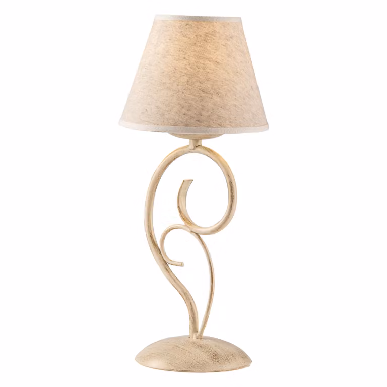 Lampa stołowa Vienna 1 światło żelazo kość słoniowa i złoto